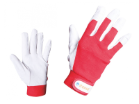 Protective gloves made of lambskin and tricot, red 96132(9) Gilt-r