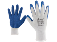 Elastane gloves. polyester melted in latex 233105-B n10 Card topgrip eco-blue