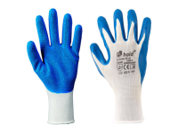 Gloves made of elastic polyester melted in latex 233105-B n.8 Card topgrip eco - blue