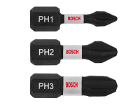 Tips set 3 pcs. Bosch PH1,PH2,PH3 1/4x25 Impact Control 2608522470