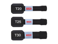 Tips set 3 pcs. Bosch T20, T25, T30 1/4x25 Impact Control 2608522479