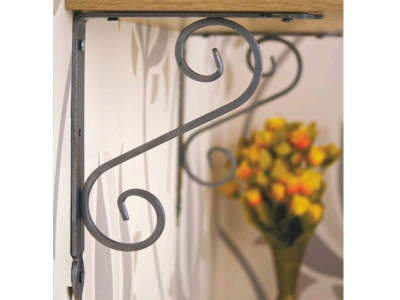 Hinge decorative corner wrought iron gray WOZ 240mm HS