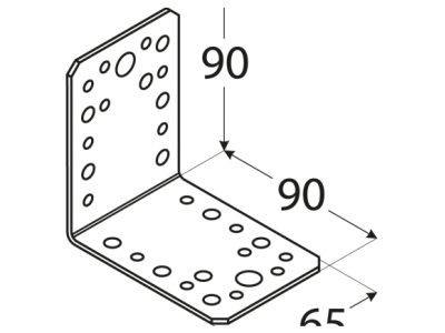 Планка ъглова с широк отвор KL4 90х90х65mm