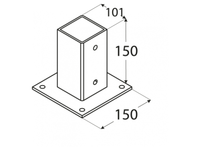 Base for a square beam PSP100 100х150х150mm