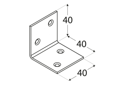 Планка ъглова широка KS2 40х40х40mm