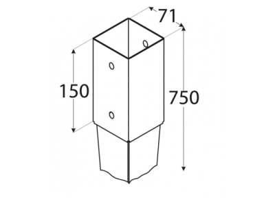 Drive beam base PSG 71х150х750mm