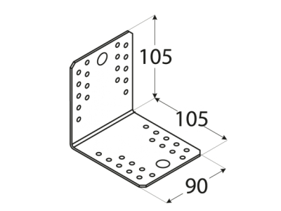 Corner plank with a wide opening KL6 102х102х35mm