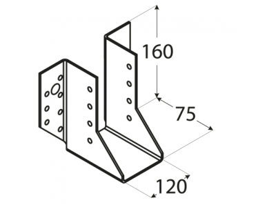 Plank heel for beam open WB35 120х160х75mm