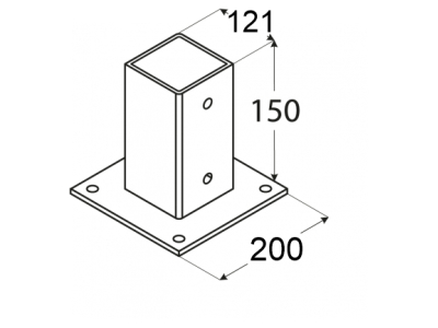 Base for a square beam PSP120 120х150х180mm