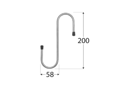 Hook for garage equipment S-shaped HDS 200х58mm