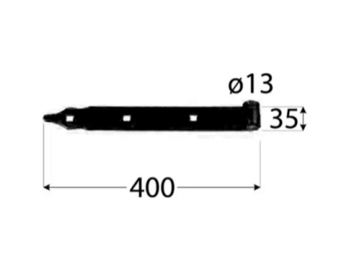 Hinge arm ZP Ф13 400х35х4.0mm black