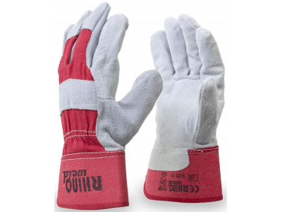 Genuine leather work gloves with rubberized cuff, rp L Rhinoweld GL132-712-002-010