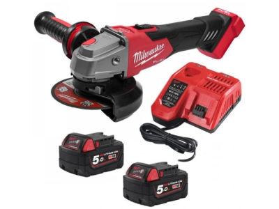 Milwaukee M18FSAG125XBMC-502X Brushless Angle Grinder with Battery and Case, 125 mm