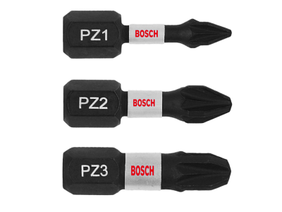 Накрайници комплект 3 бр. Bosch PZ1,PZ2,PZ3 1/4х25mm Impact Control 2608522471